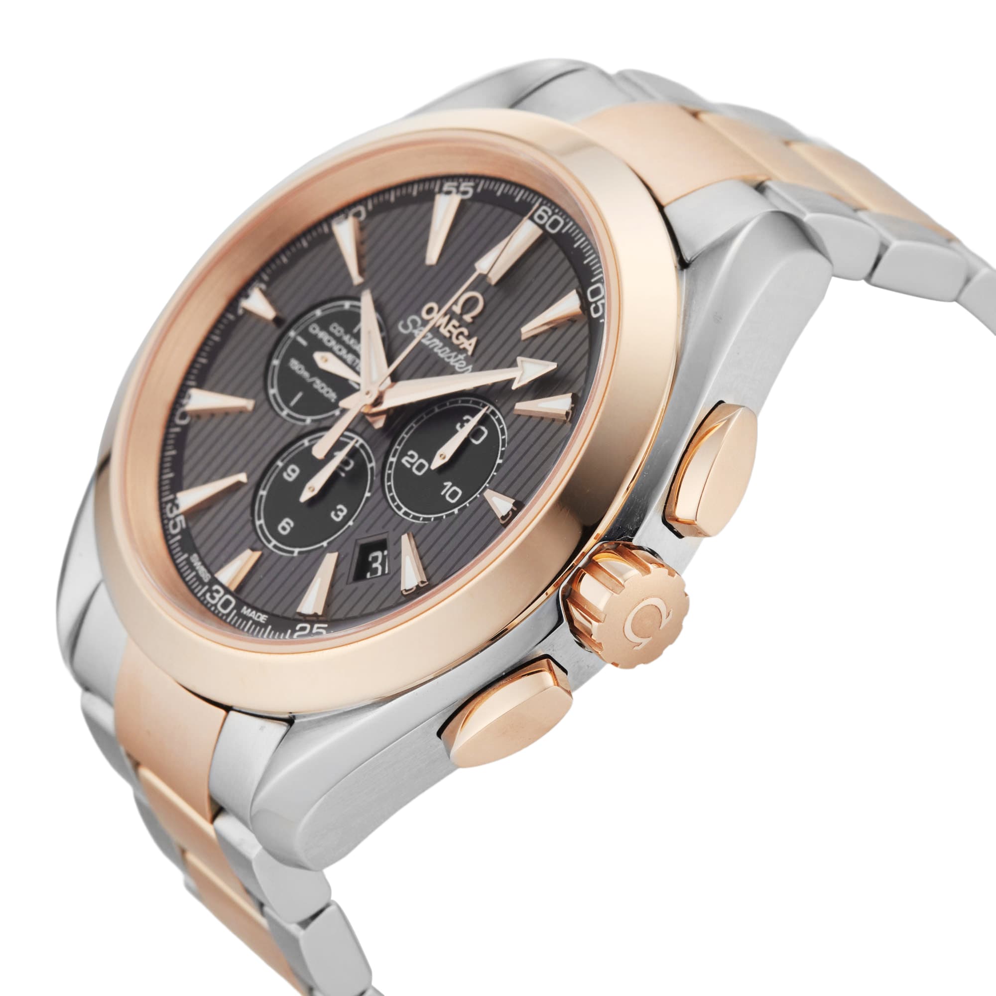 Pre-Owned Omega Seamaster Aqua Terra 44mm Stainless Steel and Rose Gold Pre-Owned Omega Seamaster Aqua Terra 44mm Stainless Steel and Rose Gold