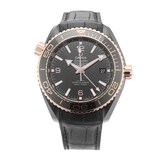 Pre-Owned Omega Seamaster Planet Ocean Deep Black GMT 45.5mm Ceramic and Rose Gold