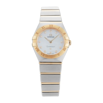 Pre-Owned Omega Constellation 25mm Stainless Steel and Yellow Gold