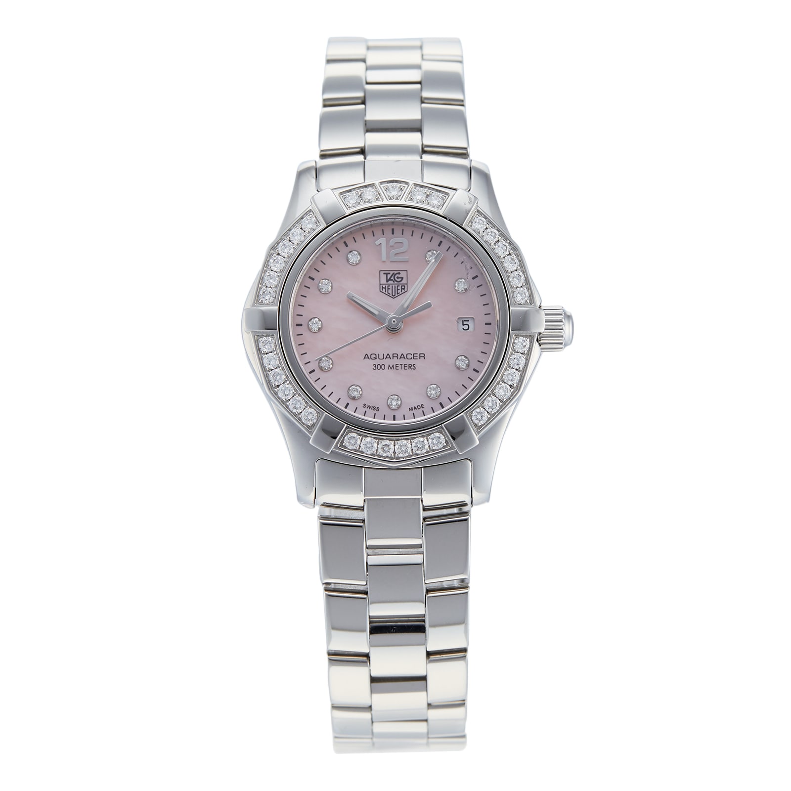 Ladies tag watch on sale with pink face