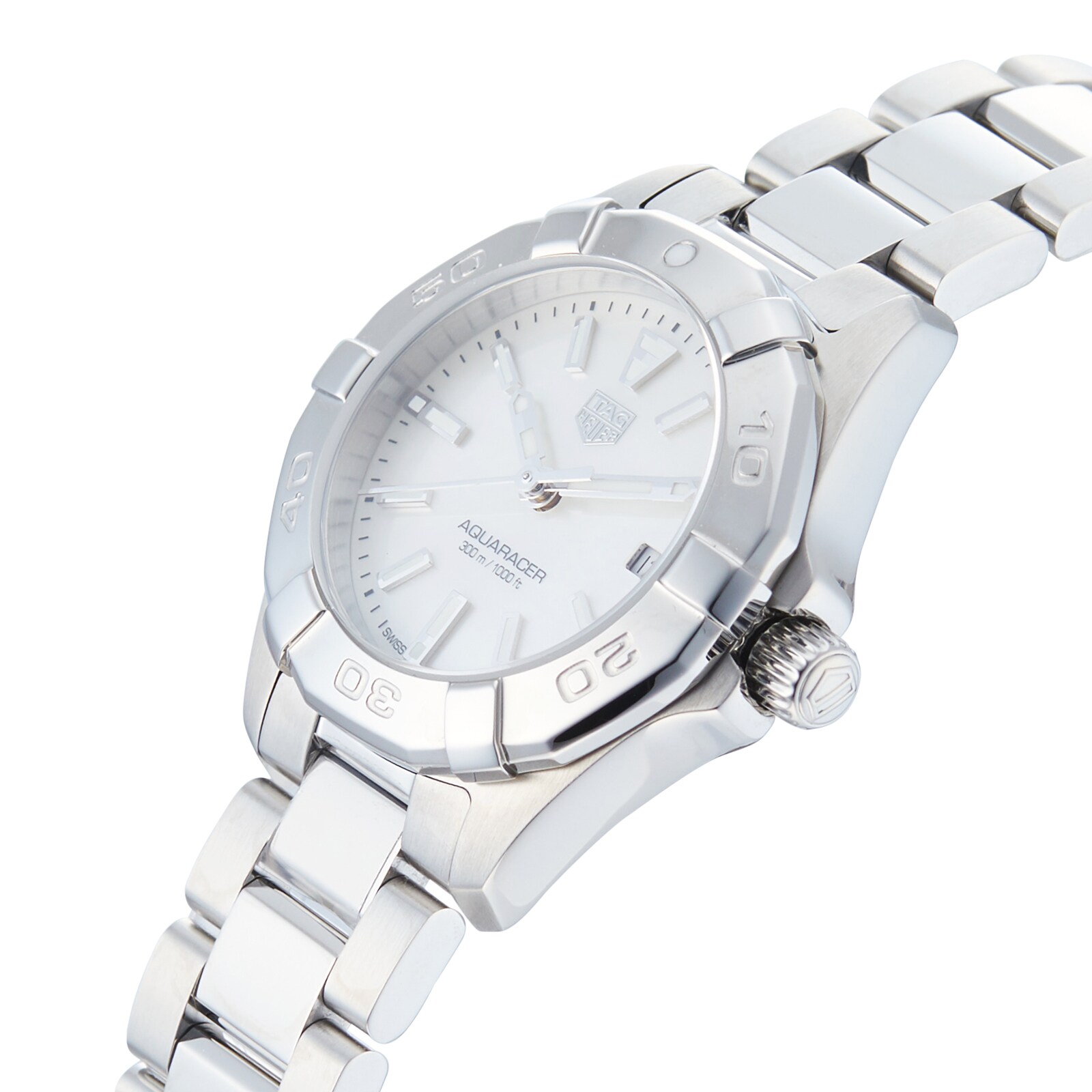 Pre-Owned TAG Heuer Aquaracer White Mother of Pearl Steel Ladies Watch WBD1411.BA0741