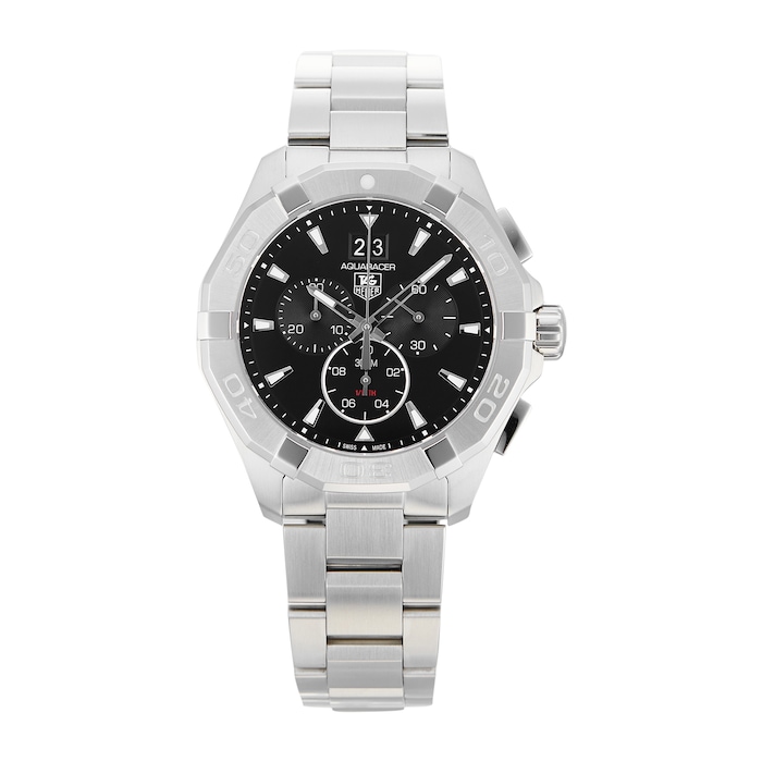 Pre-Owned TAG Heuer Pre-Owned TAG Heuer Aquaracer Chronograph Black Steel Quartz Mens Watch CAY1110.BA0927