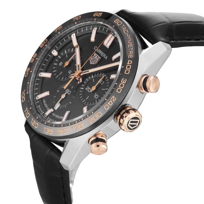 Pre-Owned TAG Heuer Carrera Chronograph Automatic 44mm Stainless Steel and Rose Gold