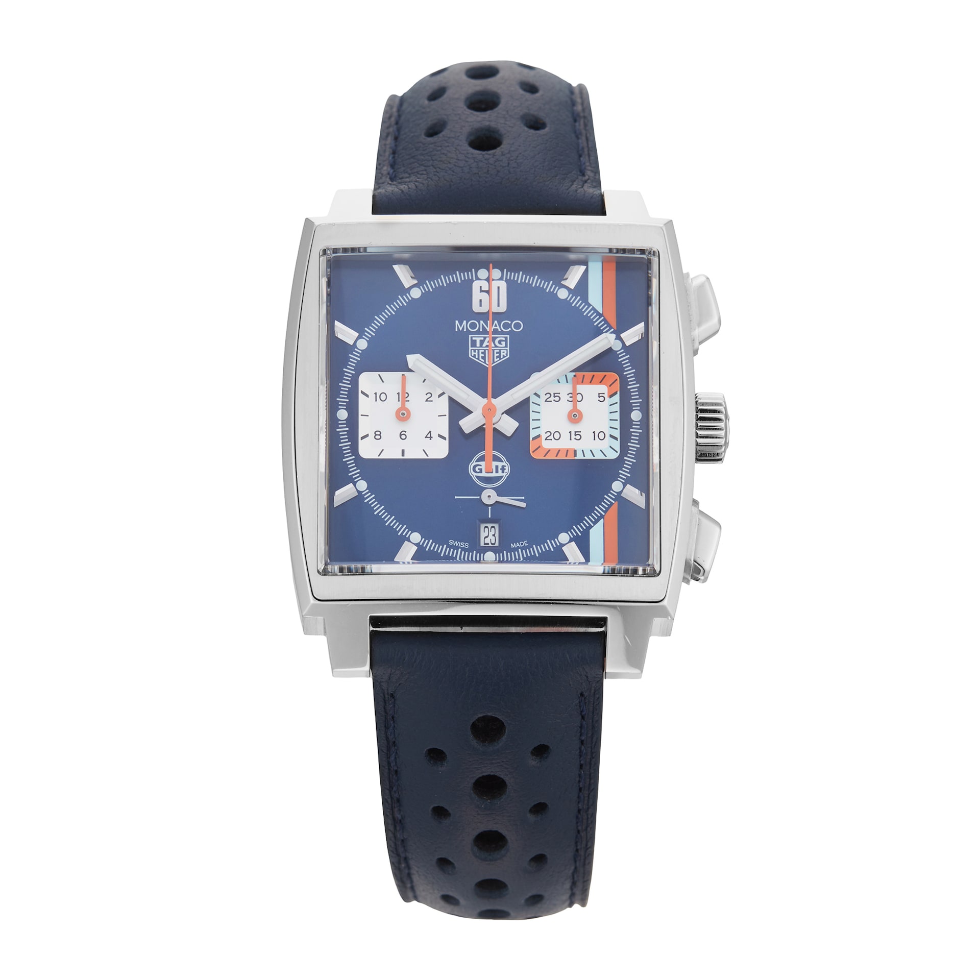 Pre-Owned TAG Heuer Monaco Chronograph x Gulf 39mm Stainless Steel
