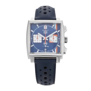 Pre-Owned TAG Heuer Monaco Chronograph x Gulf 39mm Stainless Steel