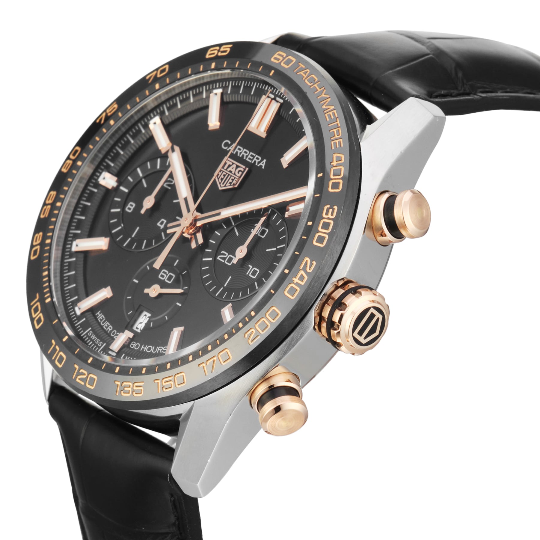 Pre-Owned TAG Heuer Carrera Chronograph Automatic 44mm Stainless Steel and Rose Gold