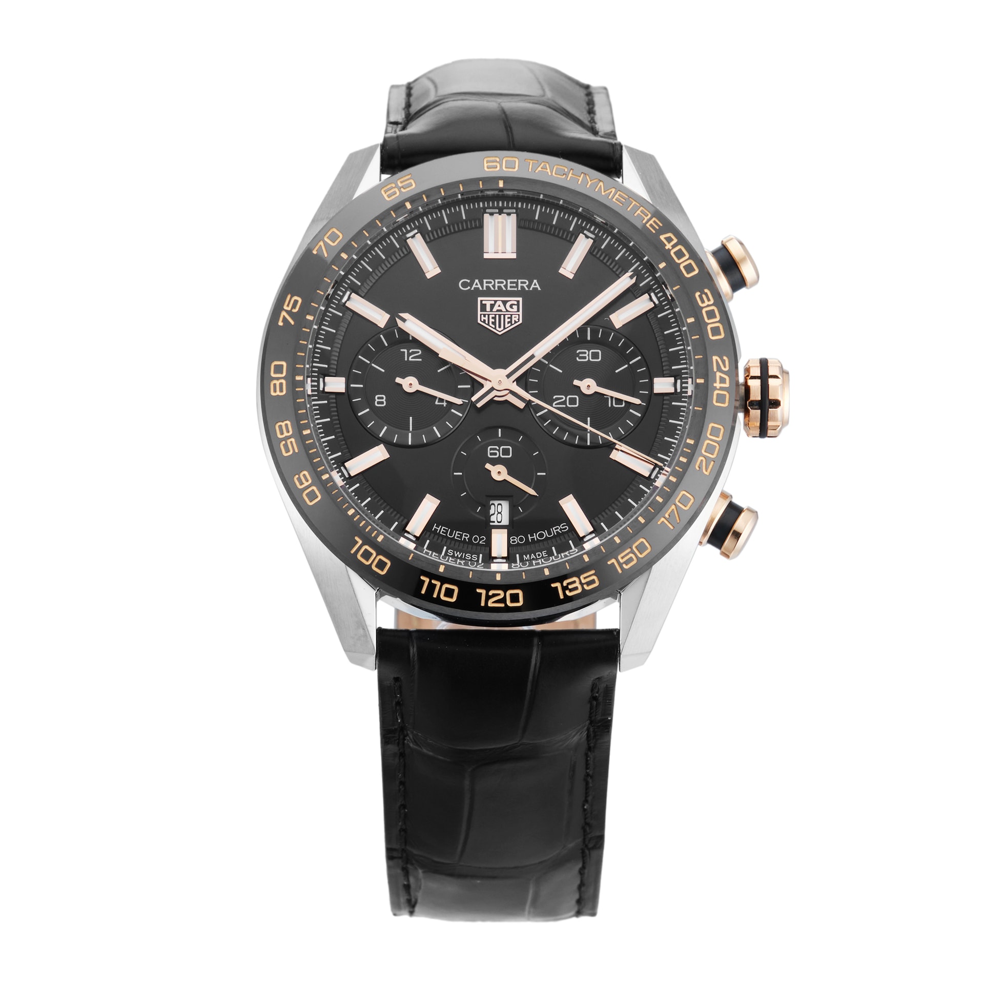 Pre-Owned TAG Heuer Carrera Chronograph Automatic 44mm Stainless Steel and Rose Gold