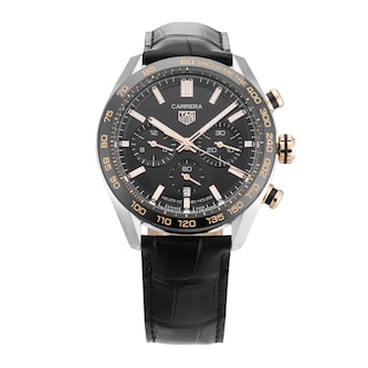 Pre-Owned TAG Heuer Carrera Chronograph Automatic 44mm Stainless Steel and Rose Gold