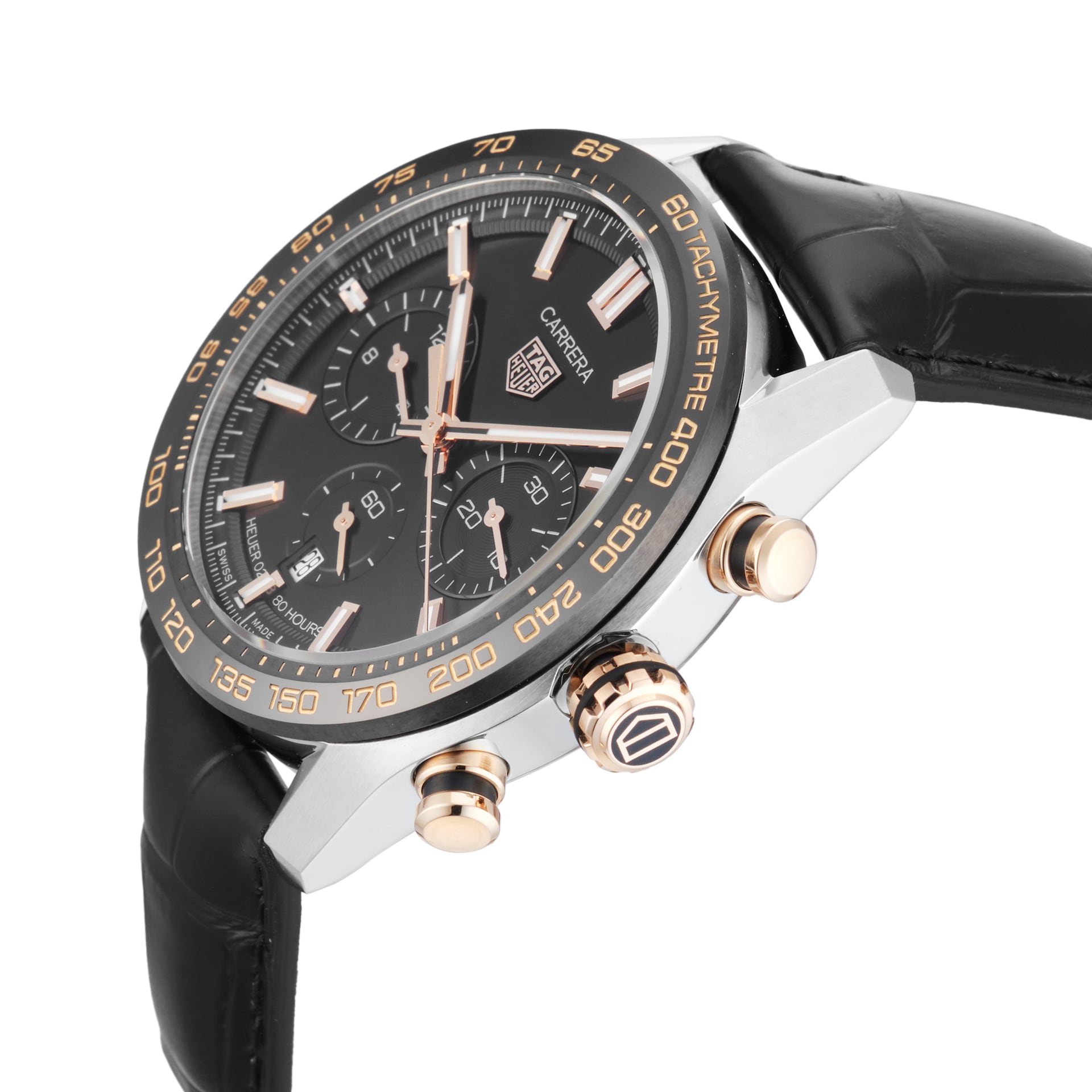 Pre-Owned TAG Heuer Carrera Chronograph Automatic 44mm Stainless Steel and Rose Gold