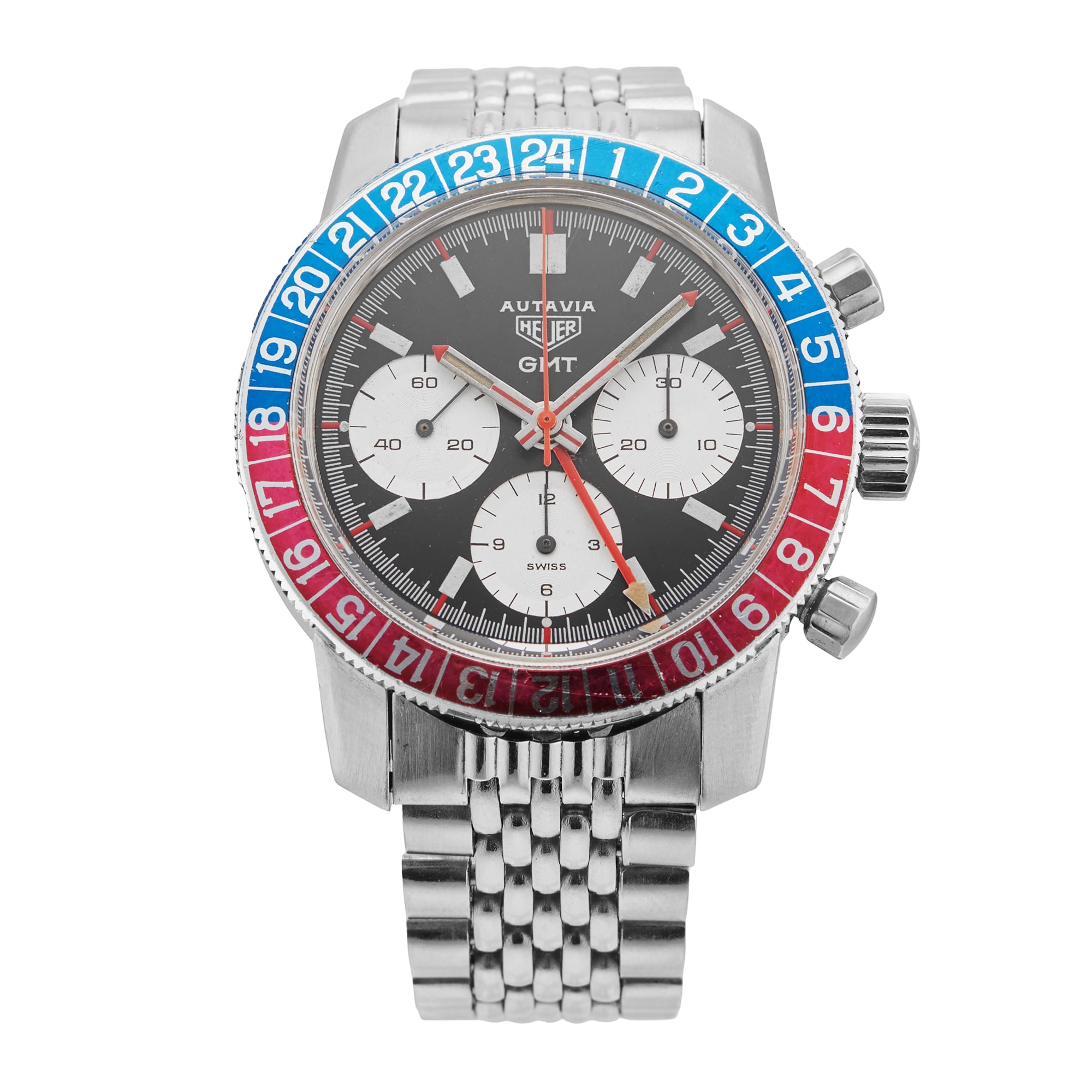 Autavia GMT 2446C 1970s 40mm Stainless Steel