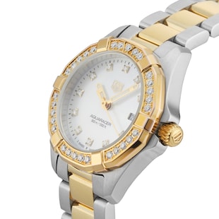 Pre-Owned TAG Heuer Aquaracer Date 27MM Stainless Steel and Yellow Gold PVD