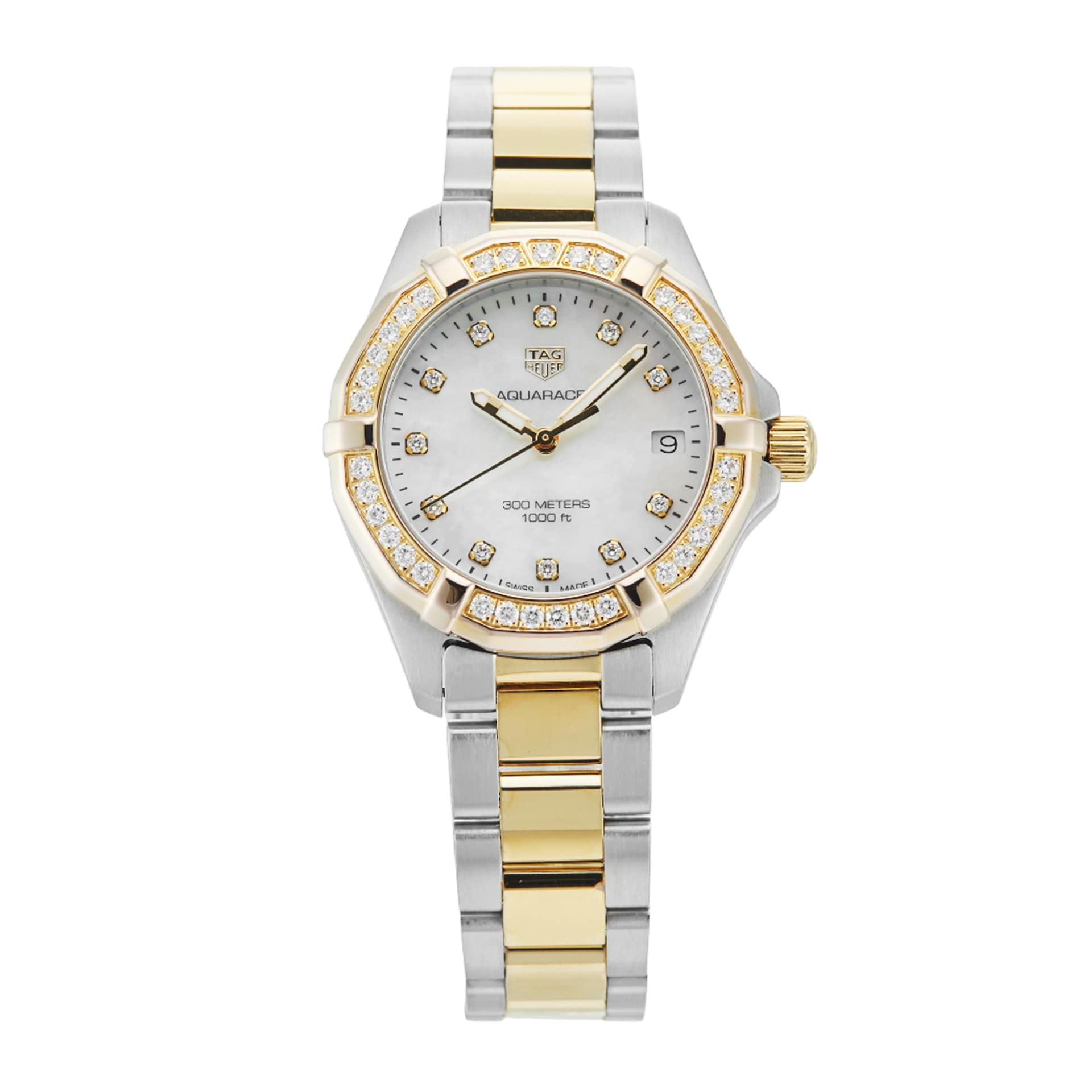 Pre-Owned TAG Heuer Aquaracer 32mm Stainless Steel and Yellow Gold