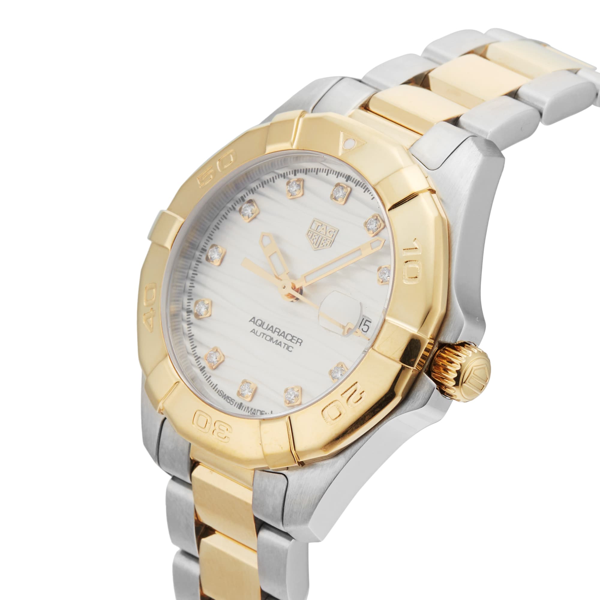 Pre-Owned TAG Heuer Aquaracer Date 32mm Stainless Steel and Yellow Gold Plated Pre-Owned TAG Heuer Aquaracer Date 32mm Stainless Steel and Yellow Gold Plated