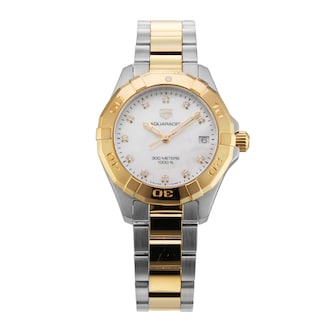 Pre-Owned TAG Heuer Aquaracer Date 32mm Stainless Steel and Yellow Gold