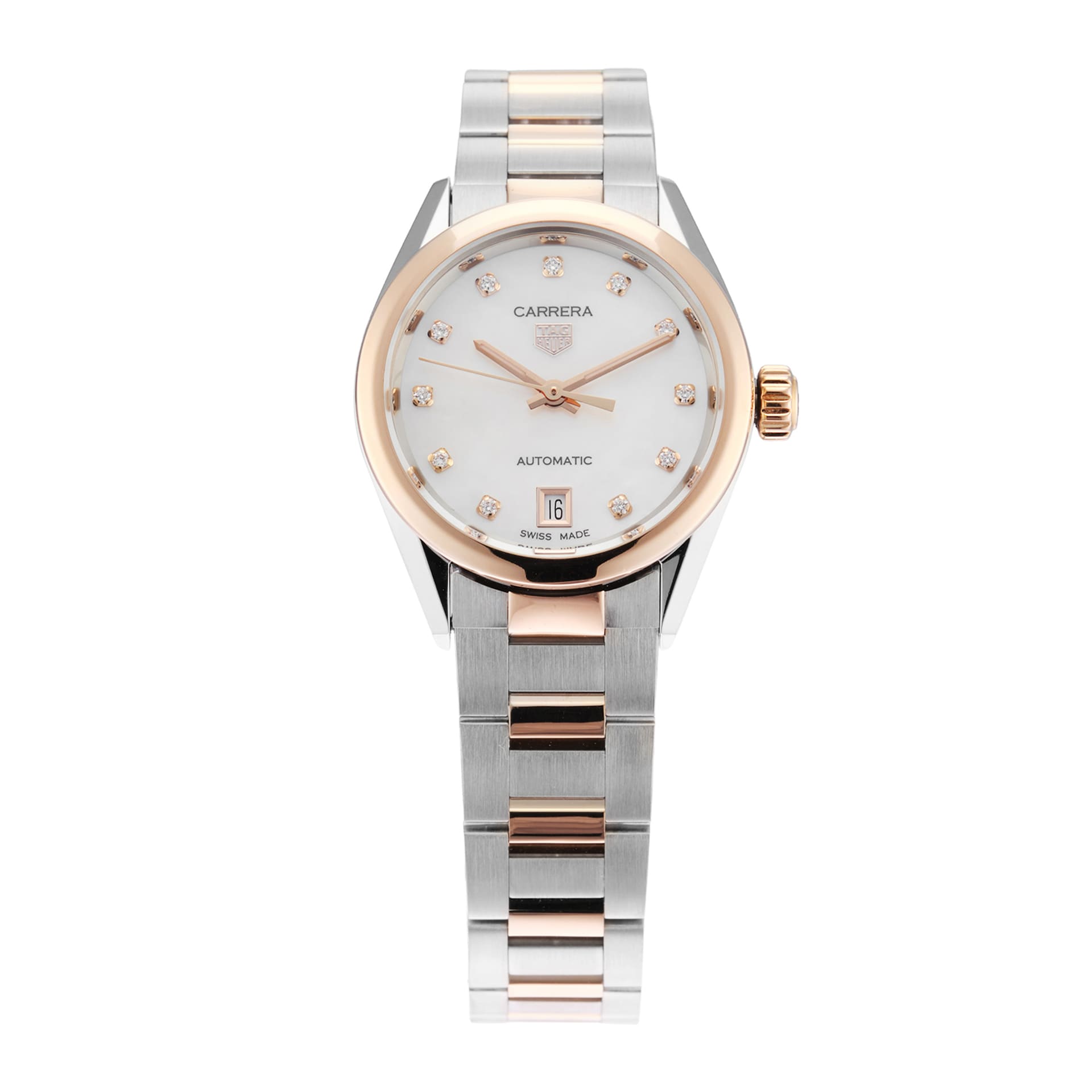 Pre-Owned TAG Heuer Carrera Date 29mm Stainless Steel and Rose Gold
