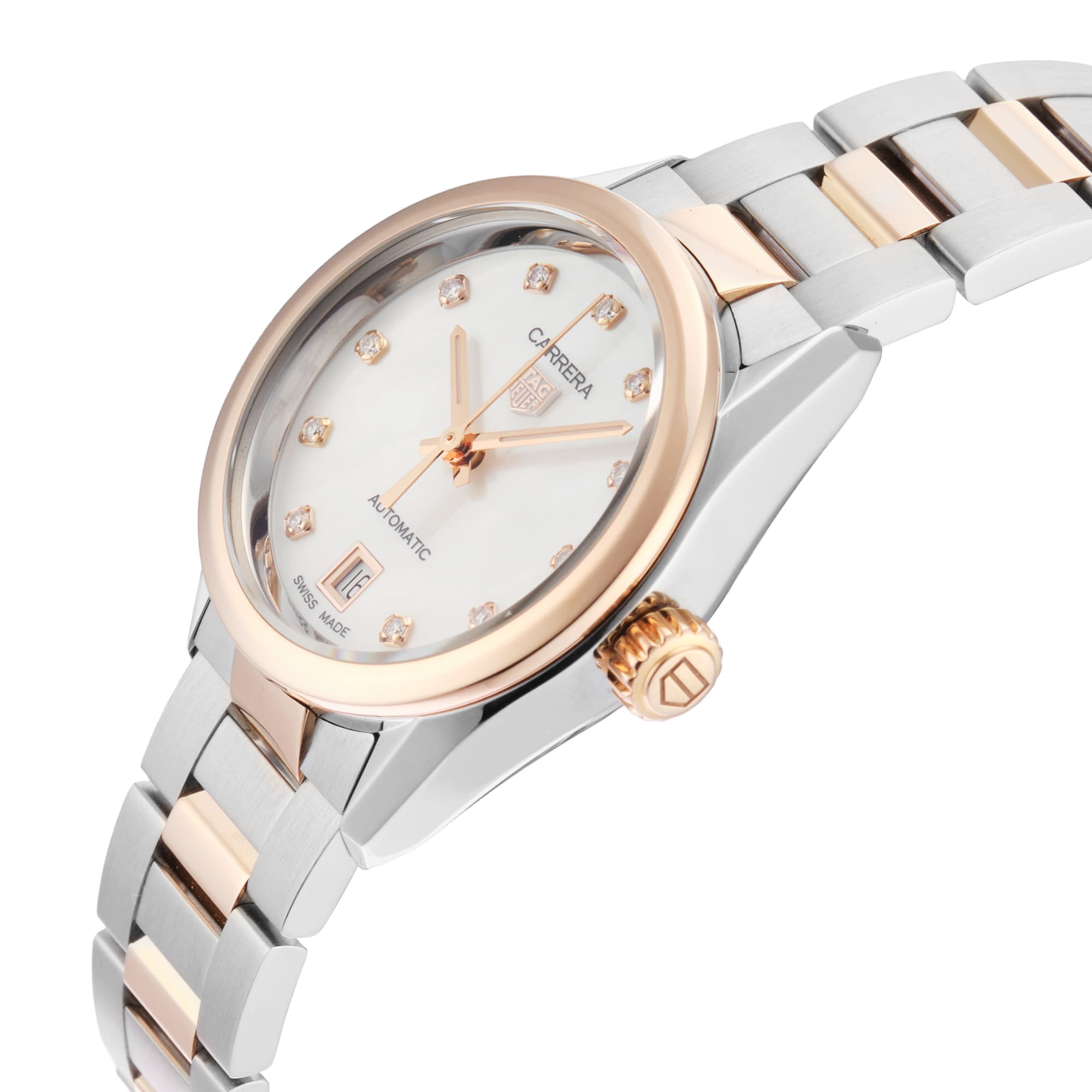 Pre-Owned TAG Heuer Carrera Date 29mm Stainless Steel and Rose Gold