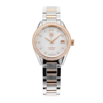 Pre-Owned TAG Heuer Carrera 28mm Stainless Steel and Rose Gold Pre-Owned TAG Heuer Carrera 28mm Stainless Steel and Rose Gold