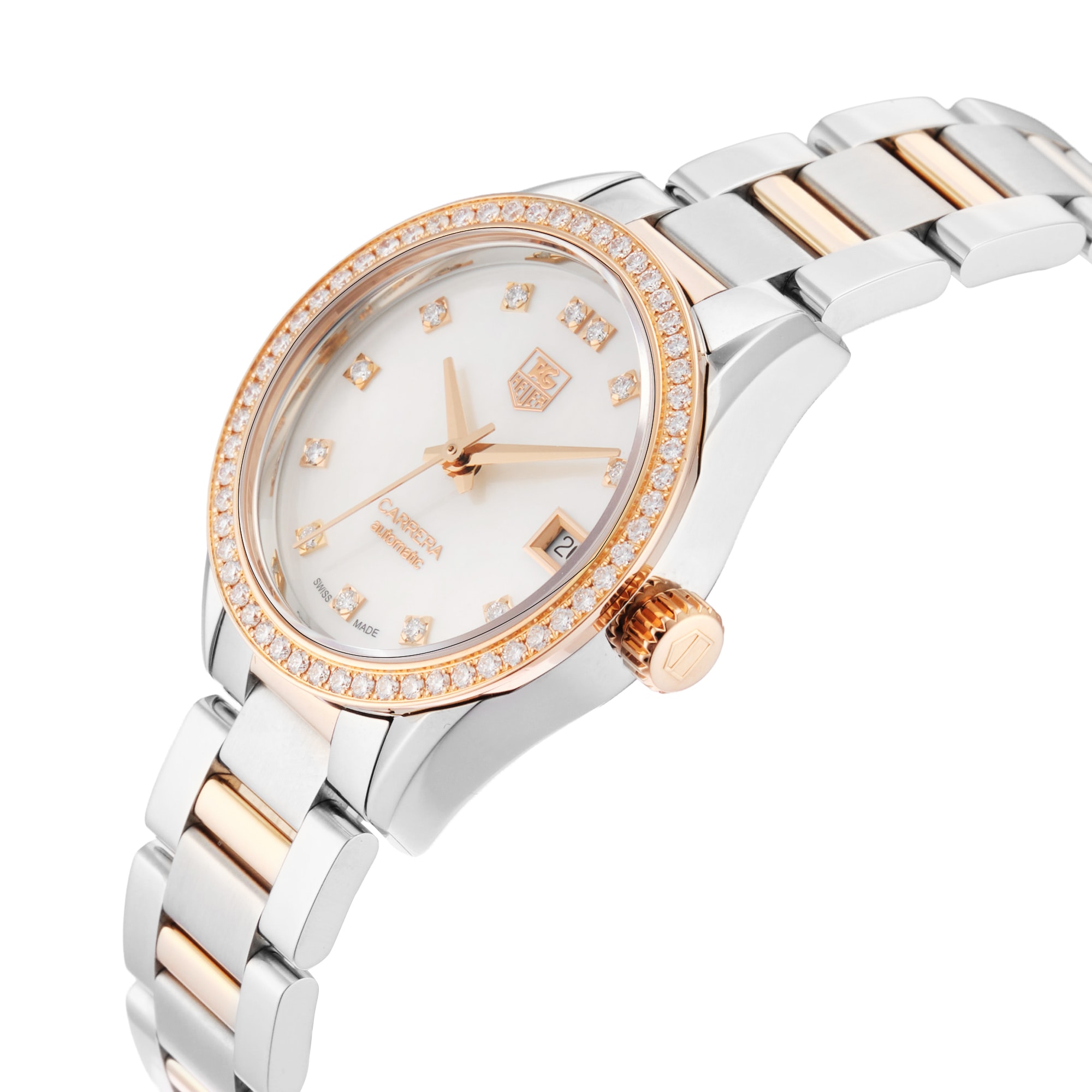 Pre-Owned TAG Heuer Carrera 28mm Stainless Steel and Rose Gold Pre-Owned TAG Heuer Carrera 28mm Stainless Steel and Rose Gold