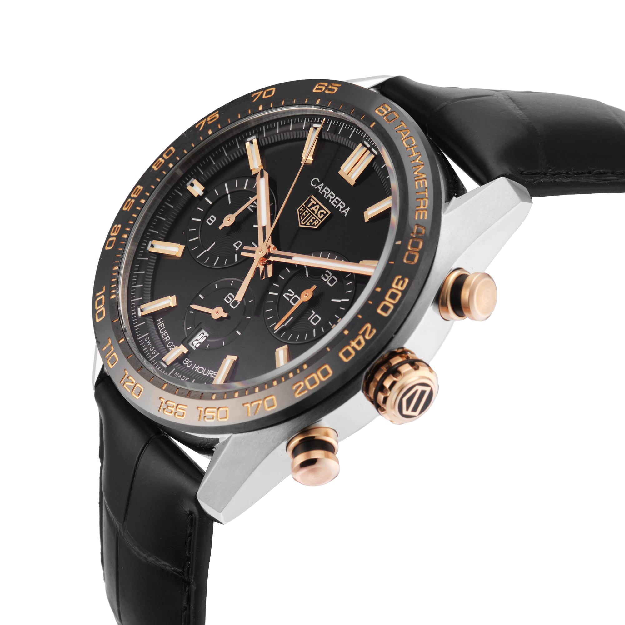 Pre-Owned TAG Heuer Carrera Chronograph Automatic 44mm Stainless Steel and Rose Gold