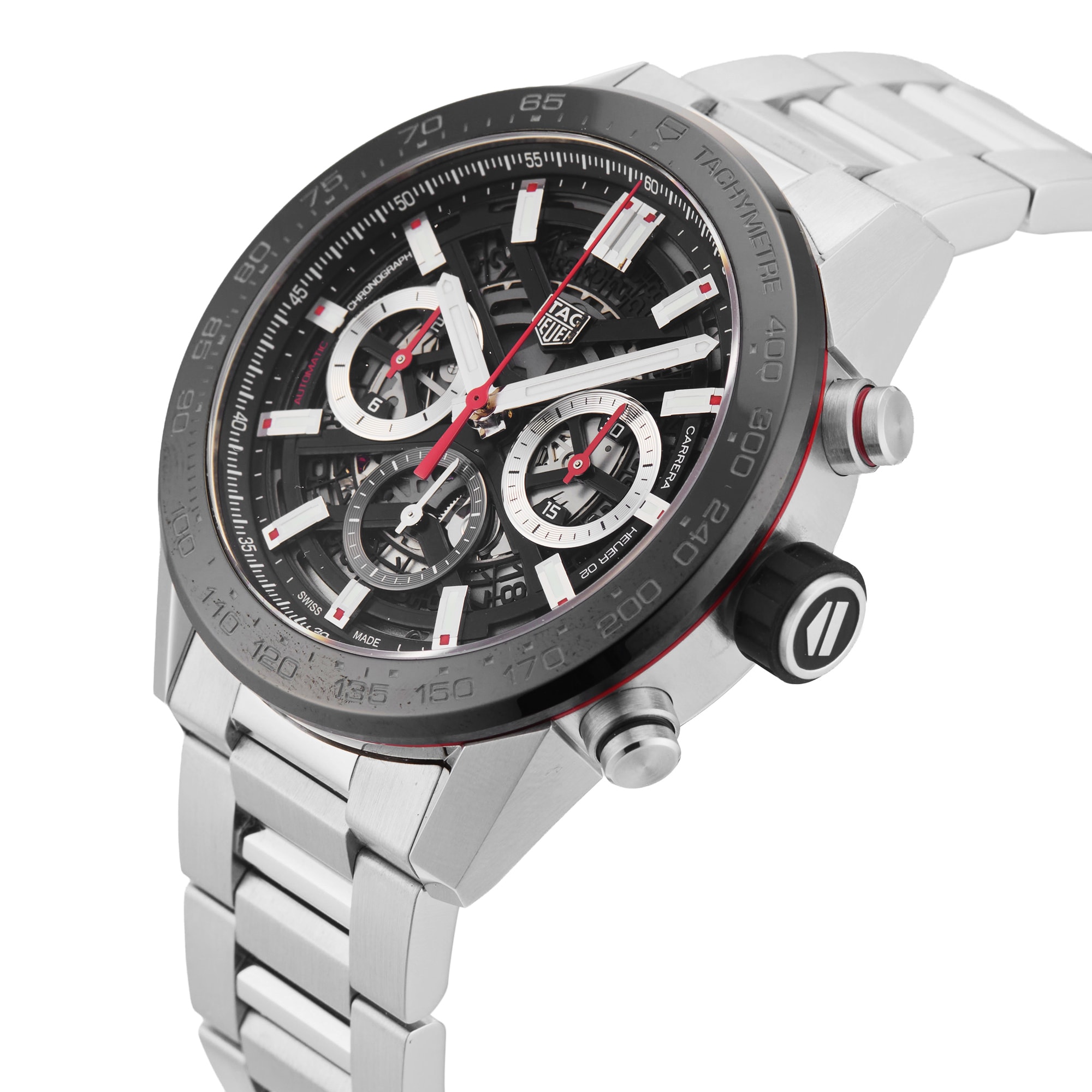 Pre-Owned TAG Heuer Carrera 45mm Stainless Steel and Ceramic