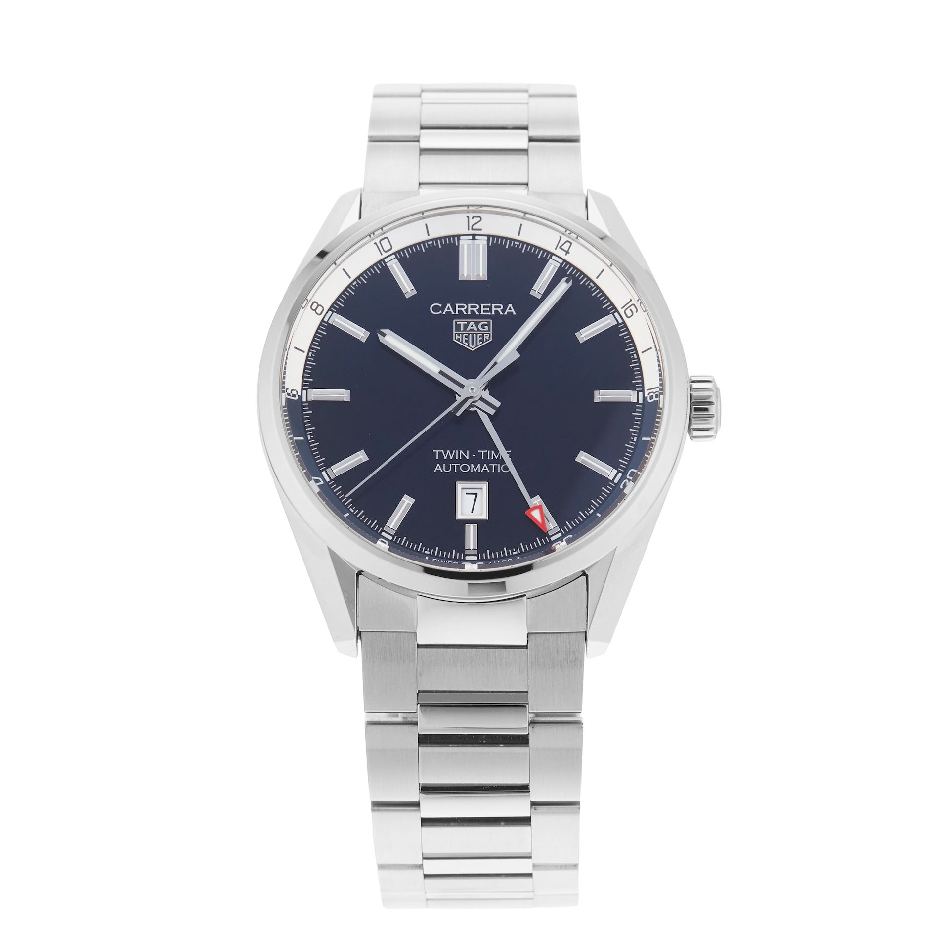Pre-Owned TAG Heuer Carrera Twin-Time 41mm Stainless Steel WBN201A.BA0640 Pre-Owned TAG Heuer Carrera Twin-Time 41mm Stainless Steel WBN201A.BA0640