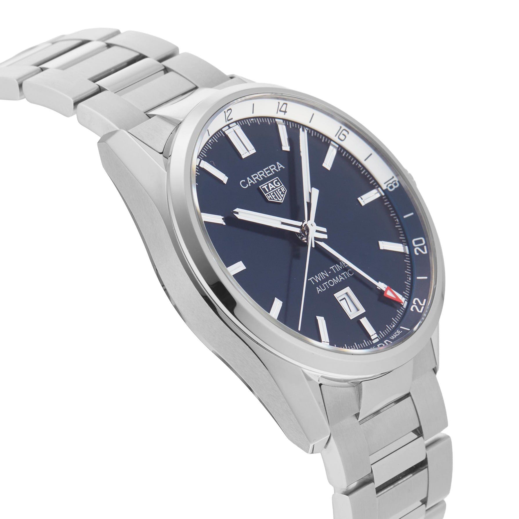 Pre-Owned TAG Heuer Carrera Twin-Time 41mm Stainless Steel WBN201A.BA0640 Pre-Owned TAG Heuer Carrera Twin-Time 41mm Stainless Steel WBN201A.BA0640