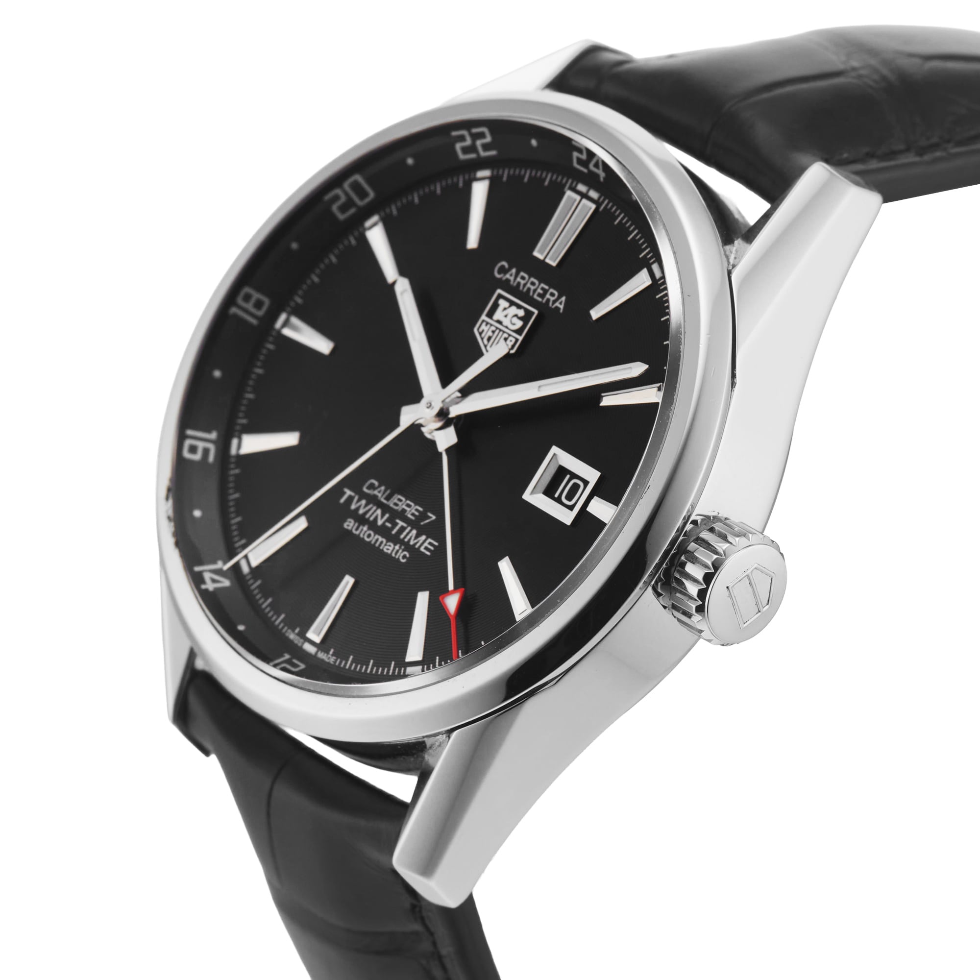 Pre-Owned TAG Heuer Carrera Twin Time 41mm Stainless Steel Pre-Owned TAG Heuer Carrera Twin Time 41mm Stainless Steel