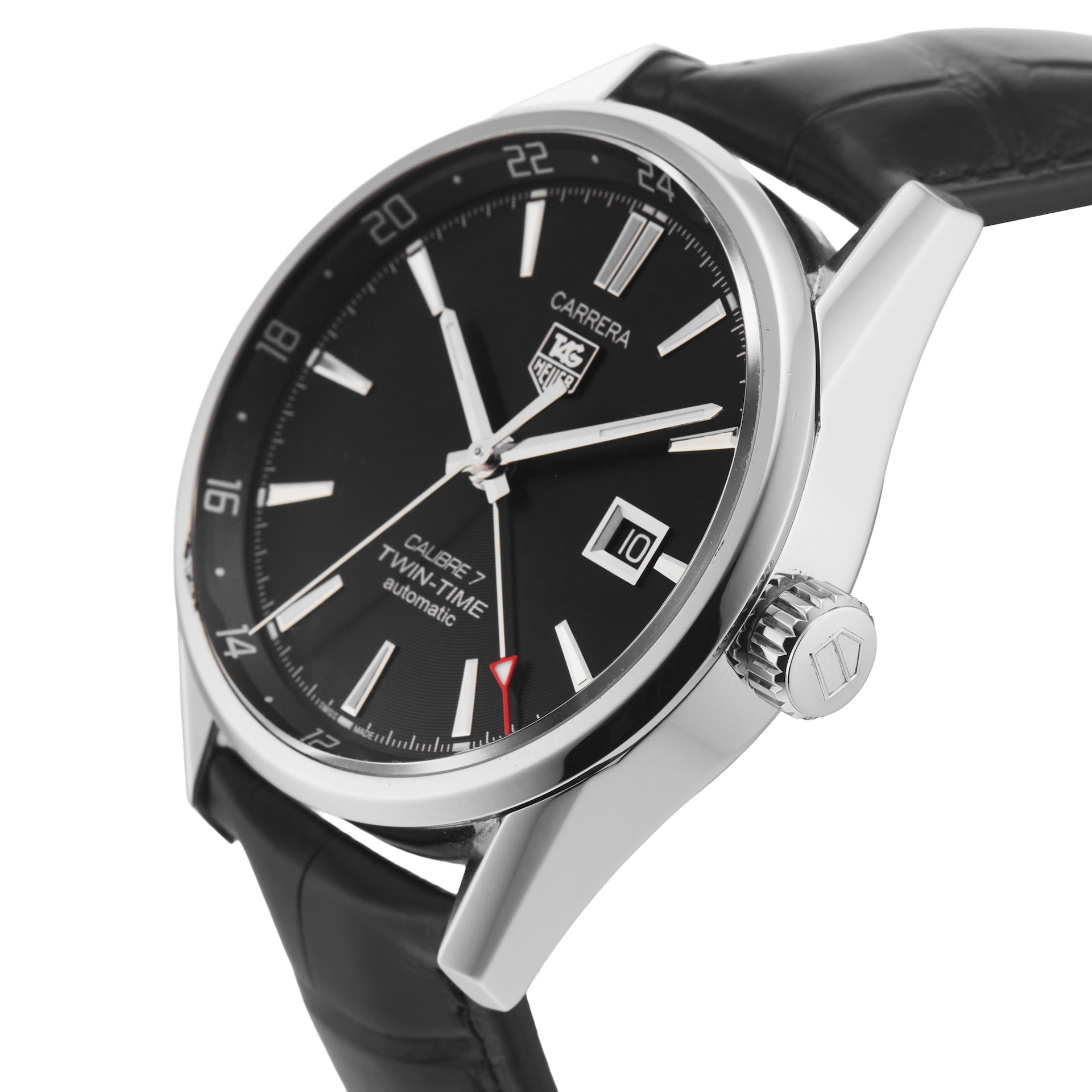 Pre-Owned TAG Heuer Carrera Twin Time 41mm Stainless Steel Pre-Owned TAG Heuer Carrera Twin Time 41mm Stainless Steel