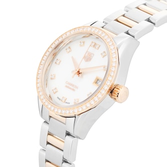 Pre-Owned TAG Heuer Carrera 28mm Stainless Steel and Rose Gold