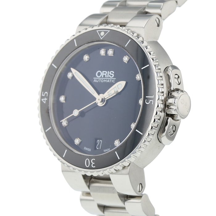 Pre-Owned Oris Aquis Date Diamond Ladies Watch 01 733 7731 4194