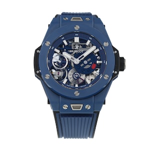 Pre-Owned Hublot Big Bang MECA-10 Ceramic Blue Mens Watch