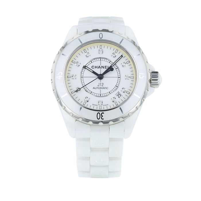 Chanel J12 Classic 33mm Diamond White Ceramic Women's Watch