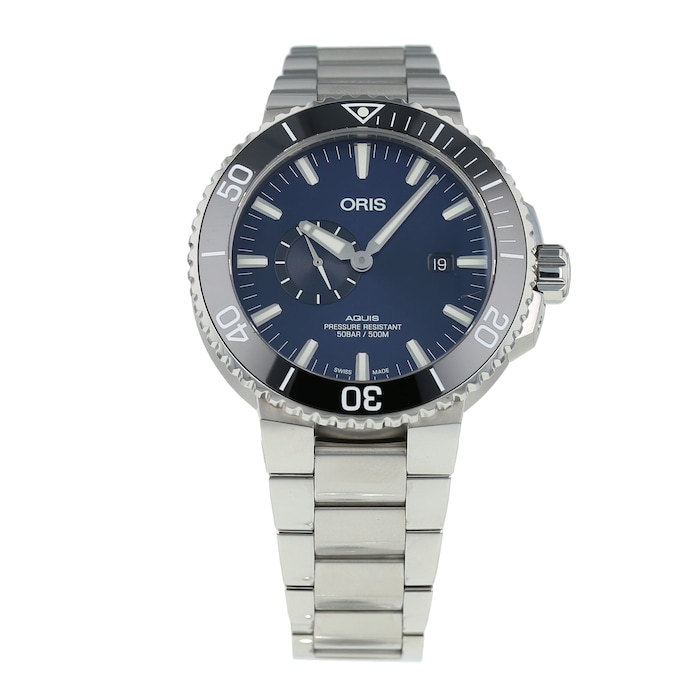 Pre-Owned Oris Pre-Owned Oris Aquis Small Second Mens Watch 01 743 7733 4135