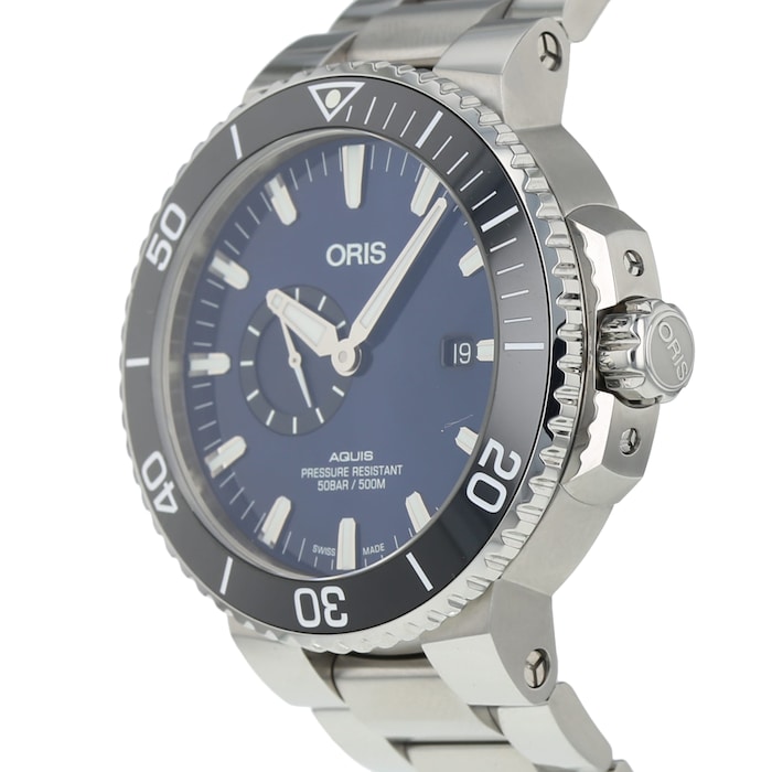 Pre-Owned Oris Pre-Owned Oris Aquis Small Second Mens Watch 01 743 7733 4135