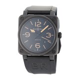 Pre-Owned Bell & Ross BR03-92 Black Steel Mens Watch BR03-92-S