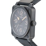 Pre-Owned Bell & Ross BR03-92 Black Steel Mens Watch BR03-92-S