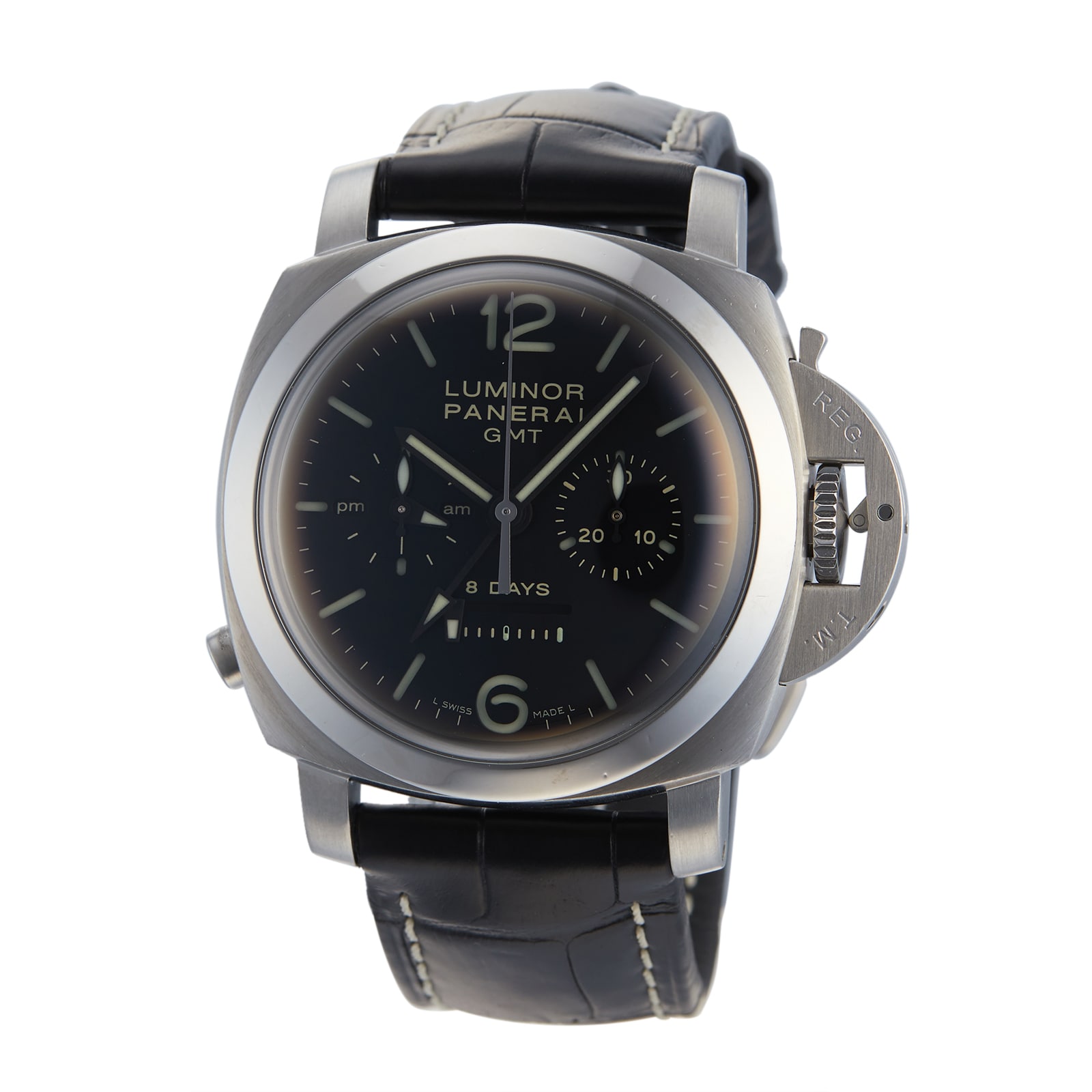 Pre Owned Panerai Luminor 1950 8 Days GMT Mens Watch PAM00275