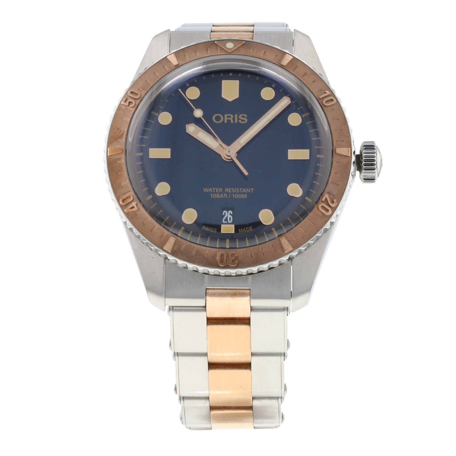 Pre-Owned Oris Divers Sixty-Five Blue Steel and Bronze Mens Watch 01 733 7707 4355 Pre-Owned Oris Divers Sixty-Five Blue Steel and Bronze Mens Watch 01 733 7707 4355