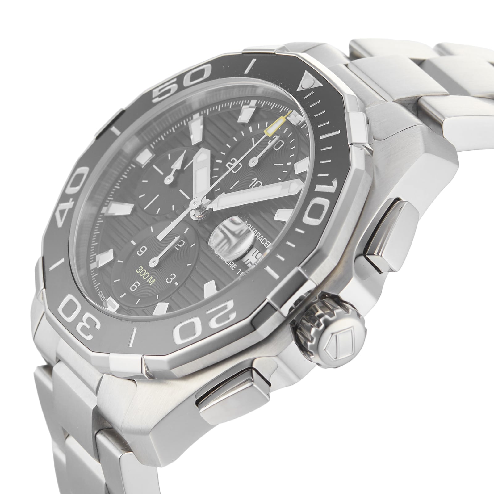 Pre-Owned TAG Heuer Aquaracer Calibre 16 Black Steel Mens Watch CAY211A.BA0927
