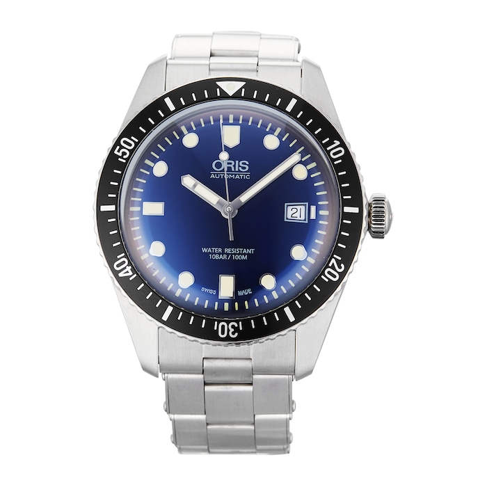 Pre-Owned Oris Pre-Owned Oris Divers Sixty-Five Blue Steel Mens Watch 01 733 7720 4055