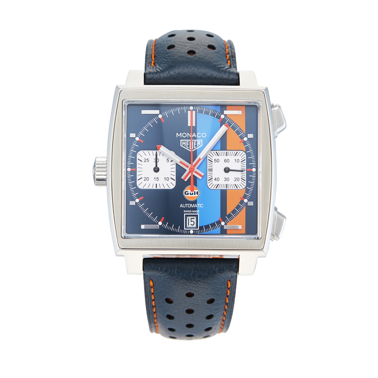 TAG Heuer Monaco Gulf 50th Ann. Steve McQueen CAW211R Racing Dial Auto –  Signature Watches