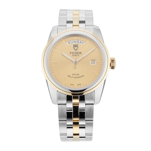 Pre-Owned Tudor Glamour Date Stainless Steel and Yellow Gold 39mm M56003-0005