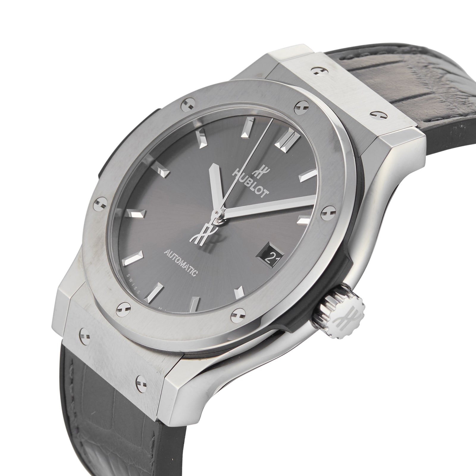 Pre-Owned Hublot Classic Fusion Racing Grey Titanium 42 Mens Watch 542.NX.7071.LR