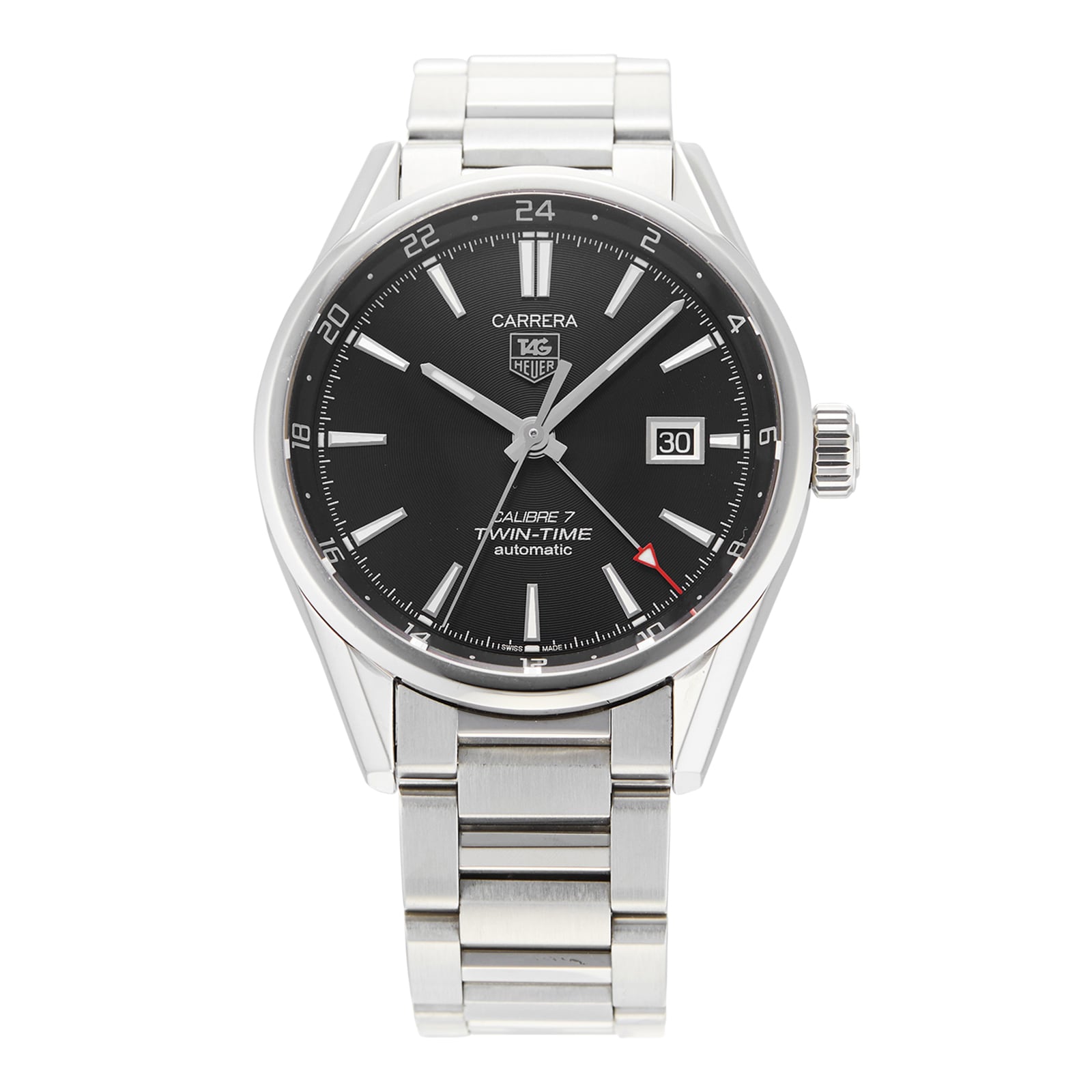 Pre-Owned TAG Heuer Carrera Calibre 7 Twin-Time Mens Watch WAR2010.BA0723 Pre-Owned TAG Heuer Carrera Calibre 7 Twin-Time Mens Watch WAR2010.BA0723