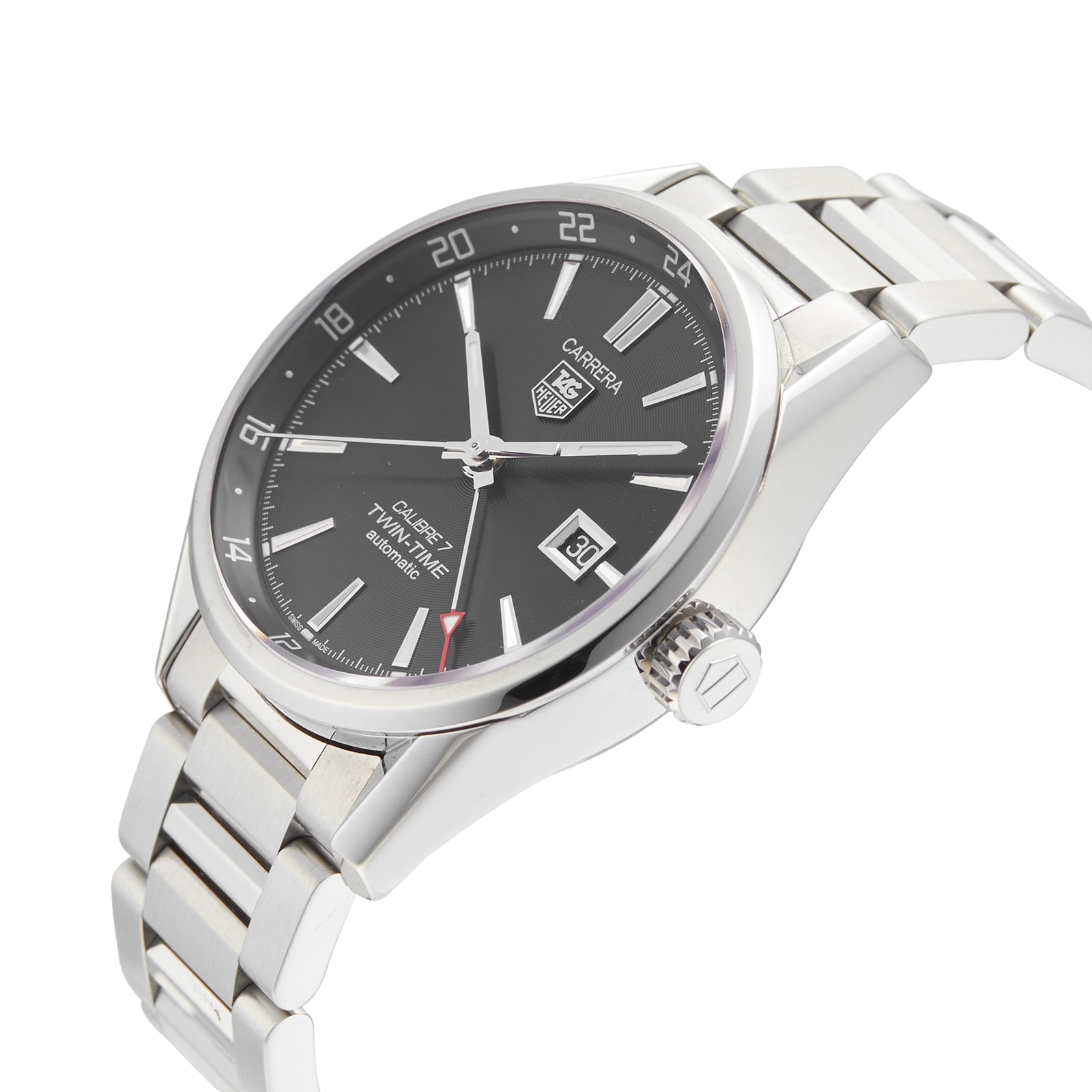 Pre-Owned TAG Heuer Carrera Calibre 7 Twin-Time Mens Watch WAR2010.BA0723 Pre-Owned TAG Heuer Carrera Calibre 7 Twin-Time Mens Watch WAR2010.BA0723