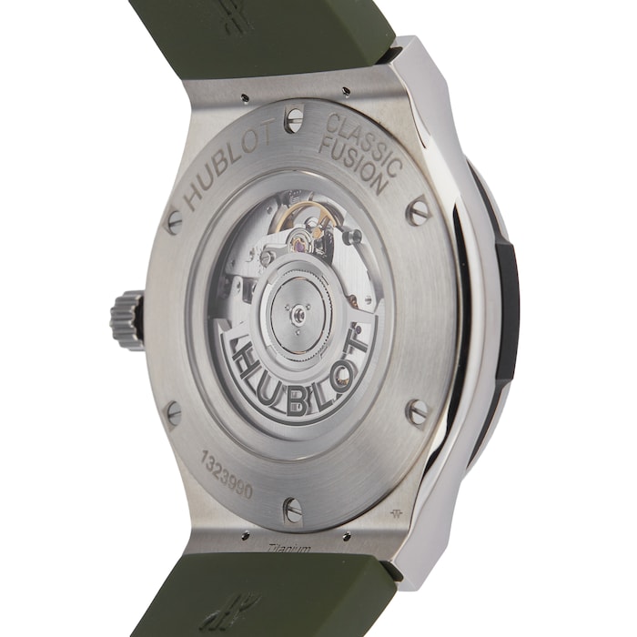 Pre-Owned Hublot Classic Fusion Titanium Green Mens Watch 511.NX.8970.LR