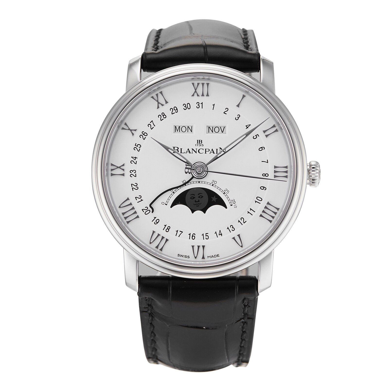 Pre-Owned Blancpain Pre-Owned Blancpain Villeret Quantieme Complet Mens Watch 6654-1127-55B Pre-Owned Blancpain Pre-Owned Blancpain Villeret Quantieme Complet Mens Watch 6654-1127-55B