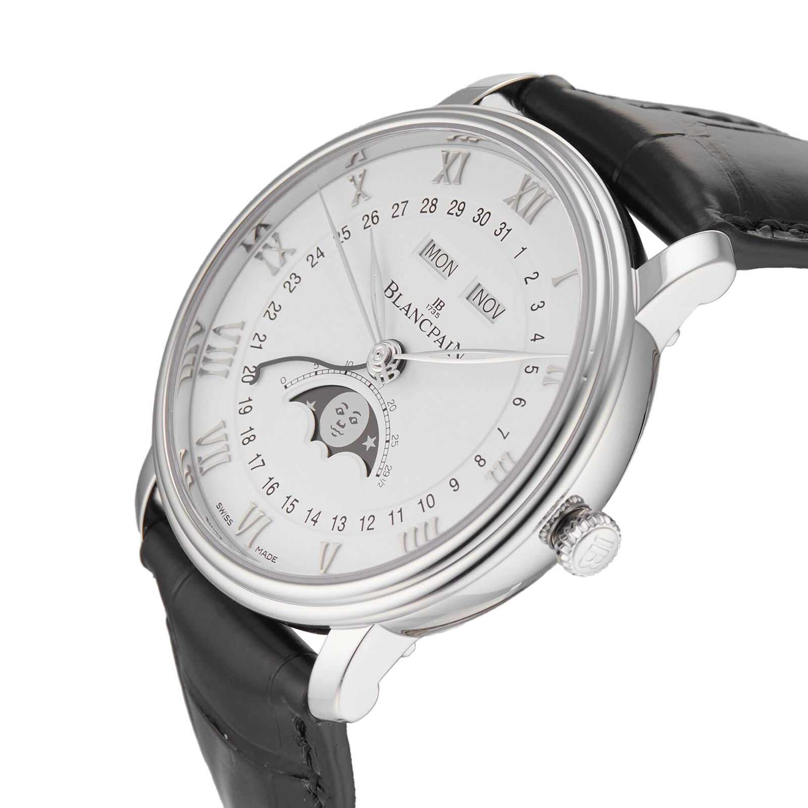 Pre-Owned Blancpain Pre-Owned Blancpain Villeret Quantieme Complet Mens Watch 6654-1127-55B Pre-Owned Blancpain Pre-Owned Blancpain Villeret Quantieme Complet Mens Watch 6654-1127-55B