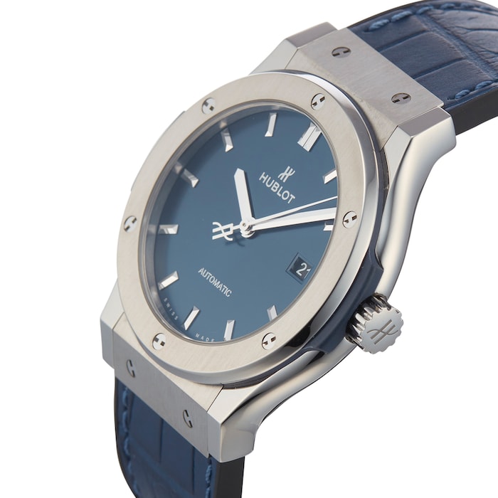 Pre-Owned Hublot Classic Fusion Titanium Blue 542.NX.7170.LR