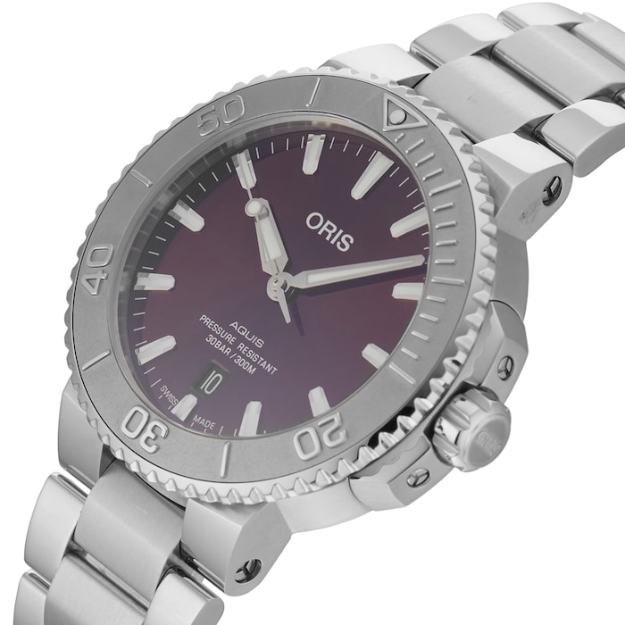 Pre-Owned Oris Aquis Date Relief 01 733 7766 4158